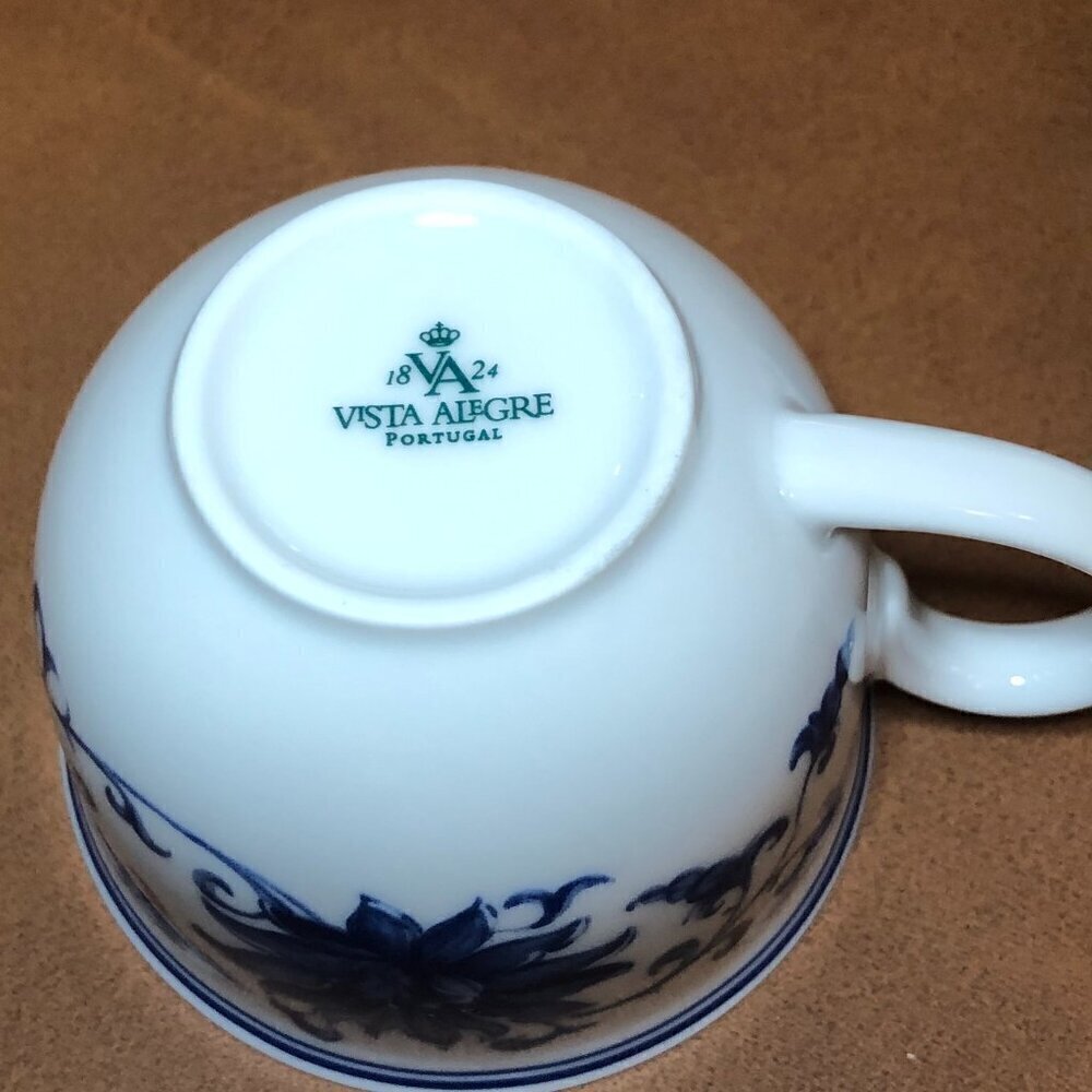 Vista Alegre Flat Demitasse Cup & Saucer Set Lapis Blue/White - Picture 9 of 13